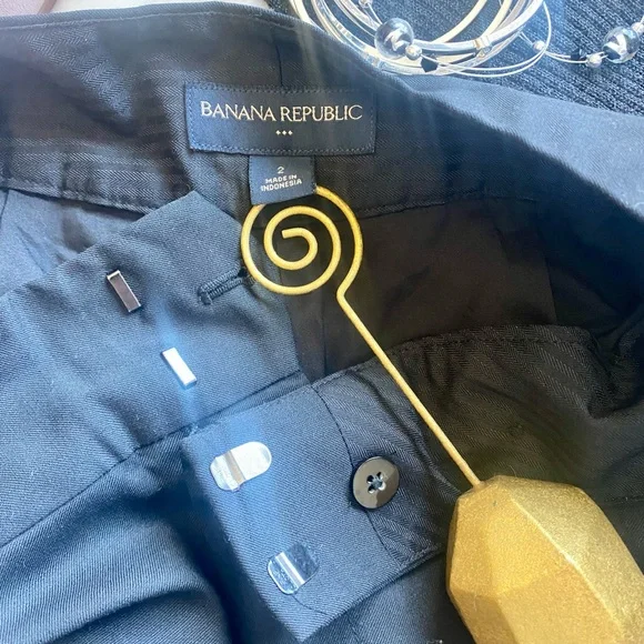 BANANA REPUBLIC | Womens Business Casual Vintage-Style Black Pants Sz 2 - Picture 2 of 8